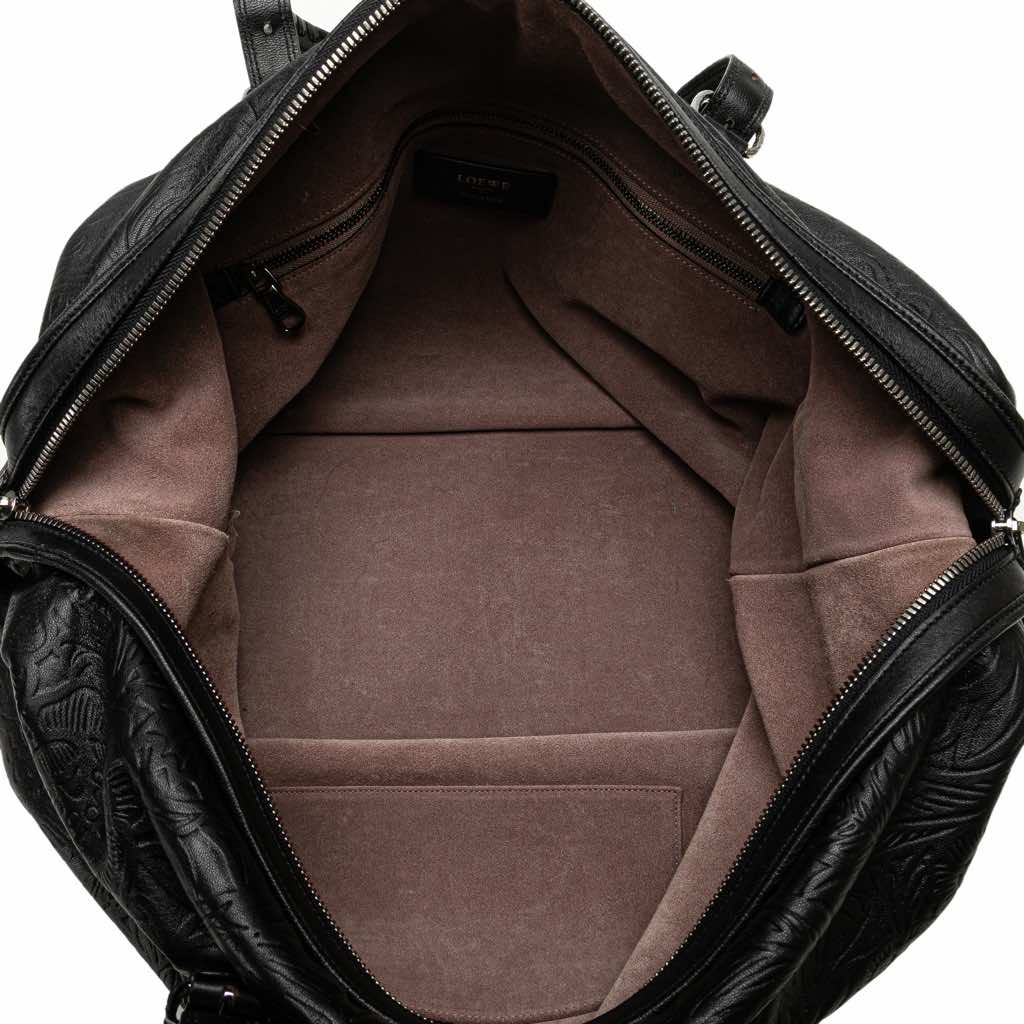 Loewe Embossed Leather Canela Boston Bag - 4