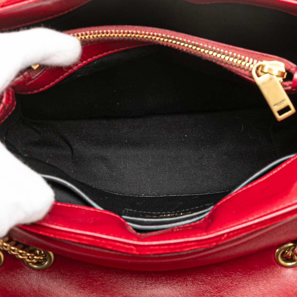 Saint Laurent Small Velvet Monogram Matelasse LouLou Shoulder Bag - Side view