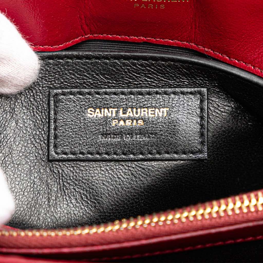 Saint Laurent Small Velvet Monogram Matelasse LouLou Shoulder Bag - Detail 1