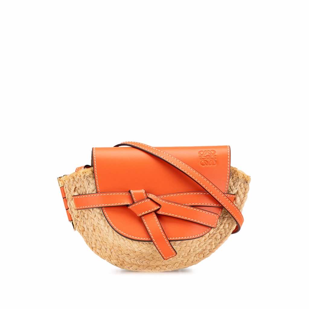 Loewe Mini Raffia Gate Crossbody