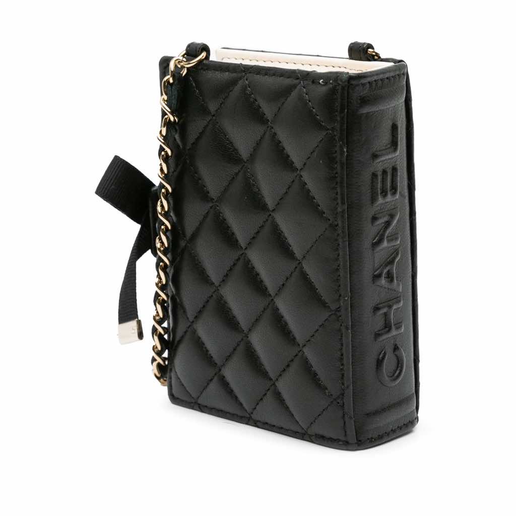 Chanel Quilted Lambskin Book Card Holder On Chain - 2