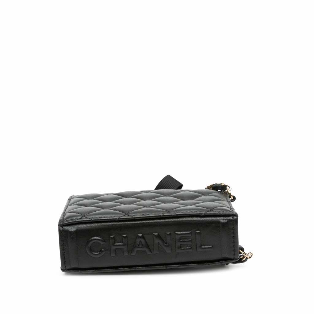 Chanel Quilted Lambskin Book Card Holder On Chain - 3
