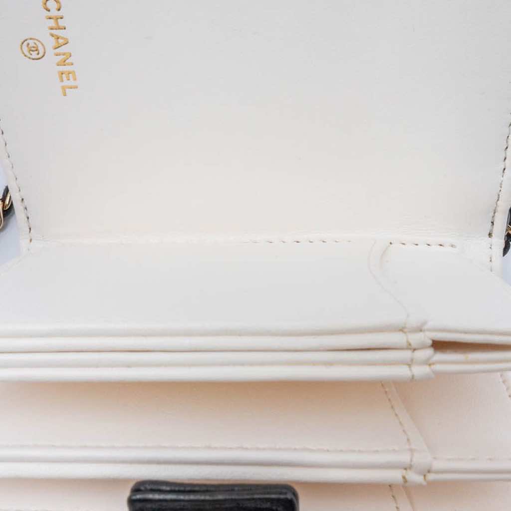 Chanel Quilted Lambskin Book Card Holder On Chain - 4