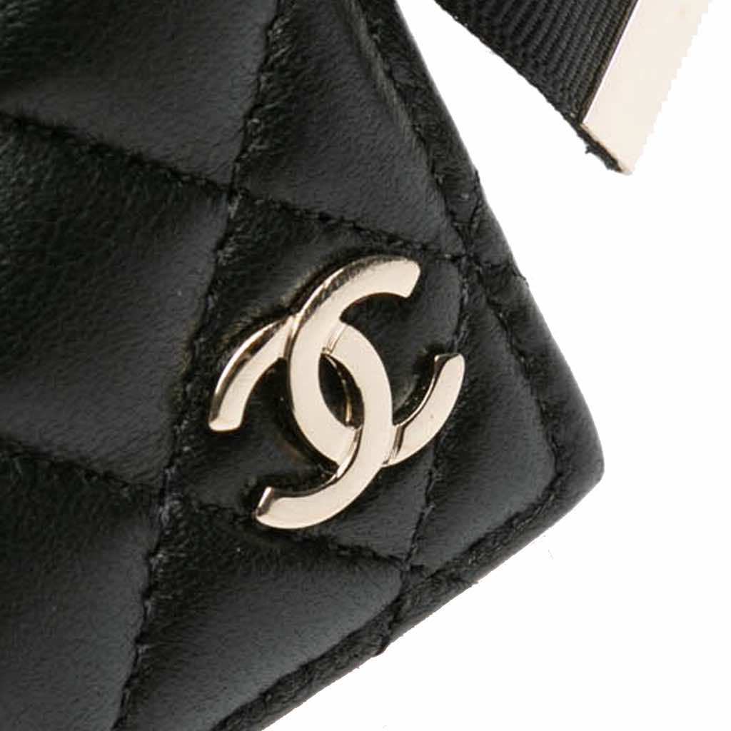 Chanel Quilted Lambskin Book Card Holder On Chain - 5