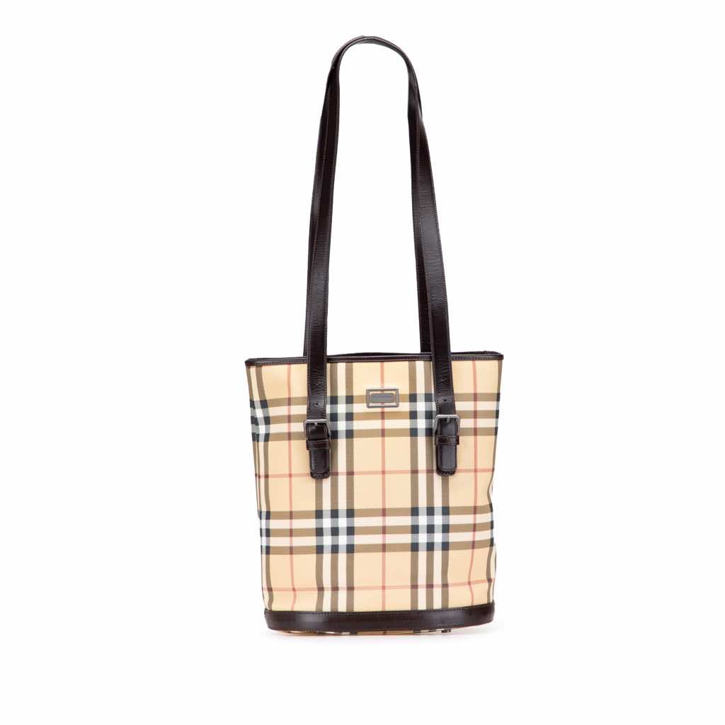 Burberry House Check Coated Canvas Bucket Bag