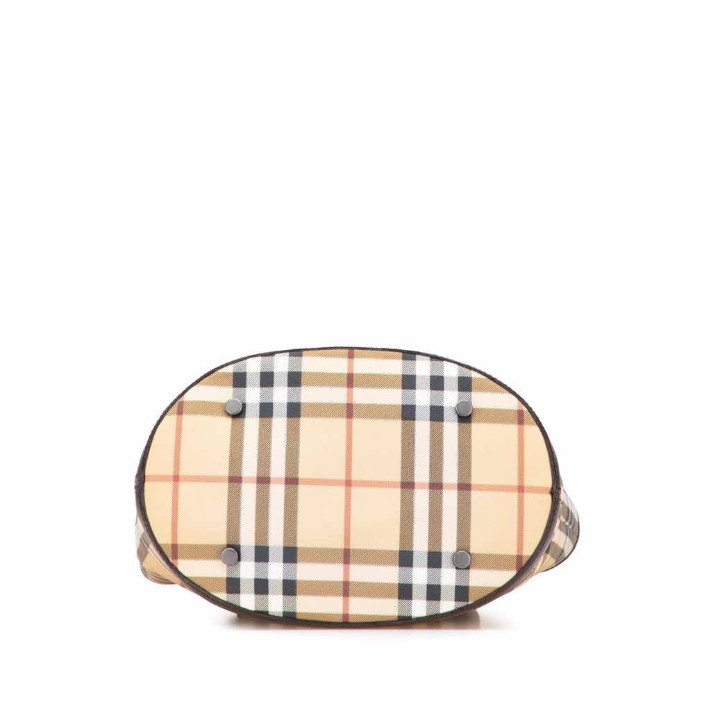 Burberry House Check Coated Canvas Bucket Bag - Image 6