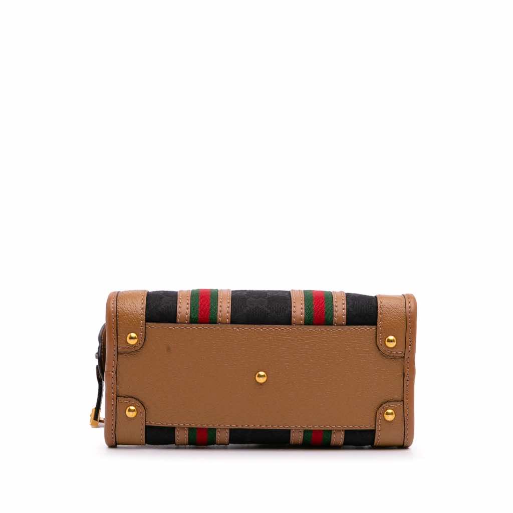 Gucci Mini GG Canvas Web Bauletto Top Handle Bag - 3