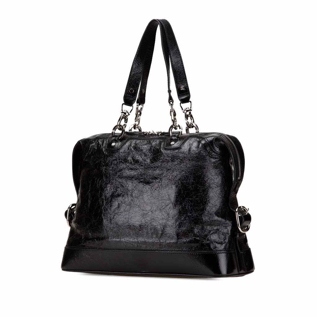 Celine Crinkled Patent Macadam Tote - 2