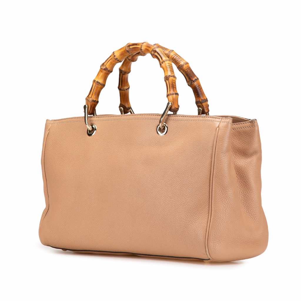 Gucci Medium Calfskin Bamboo Shopper Satchel - Back view