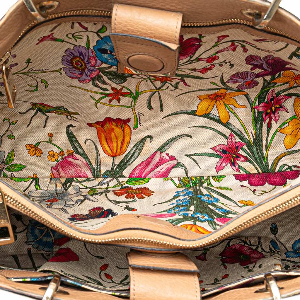 Gucci Medium Calfskin Bamboo Shopper Satchel - 4