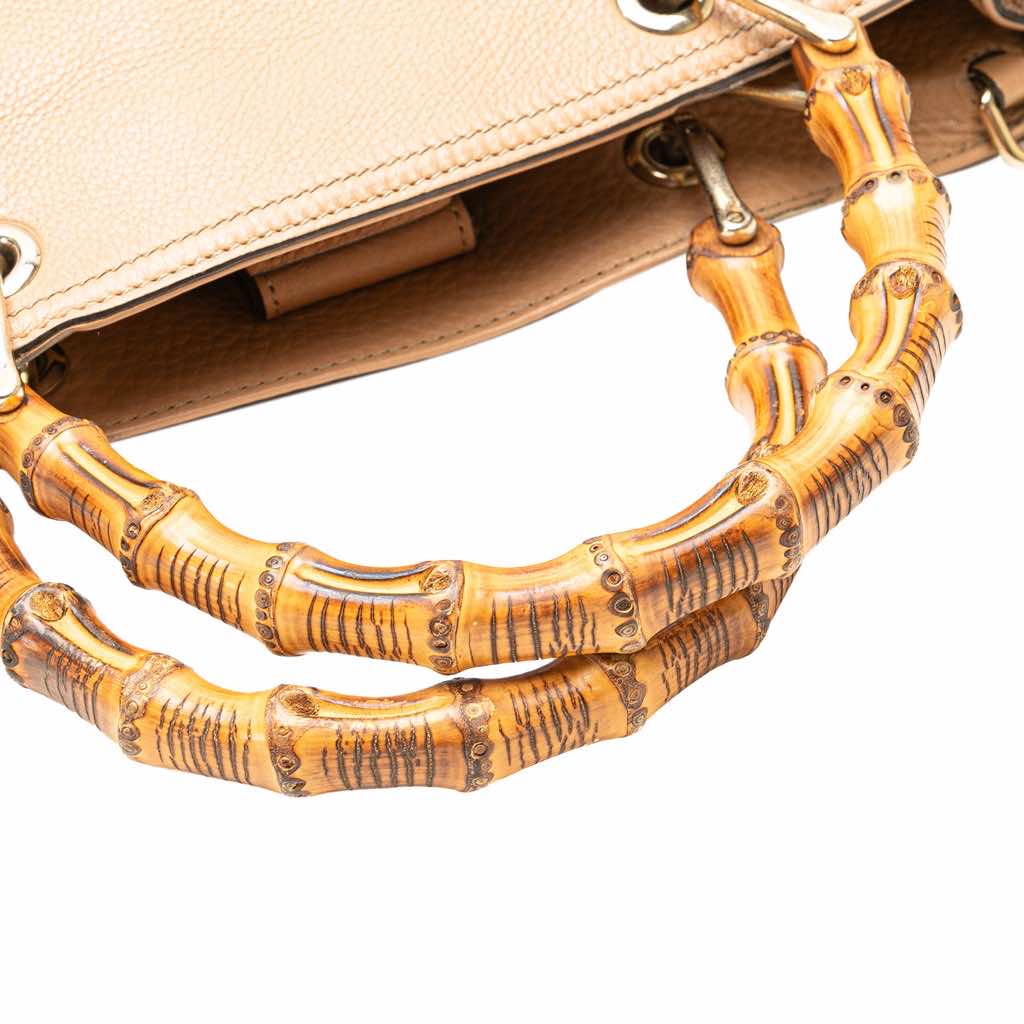 Gucci Medium Calfskin Bamboo Shopper Satchel - Image 12