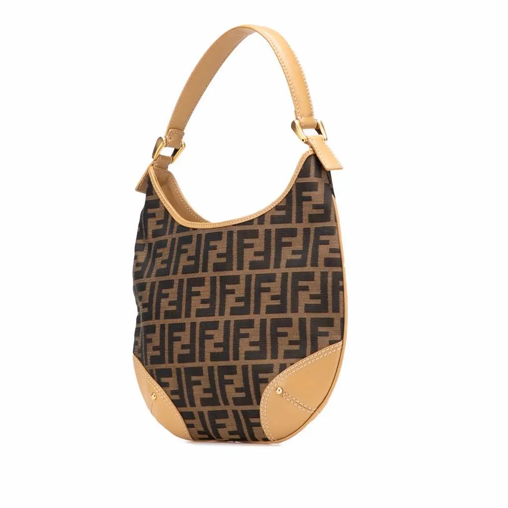 Fendi Zucca Canvas Hobo Brown Good - Back View