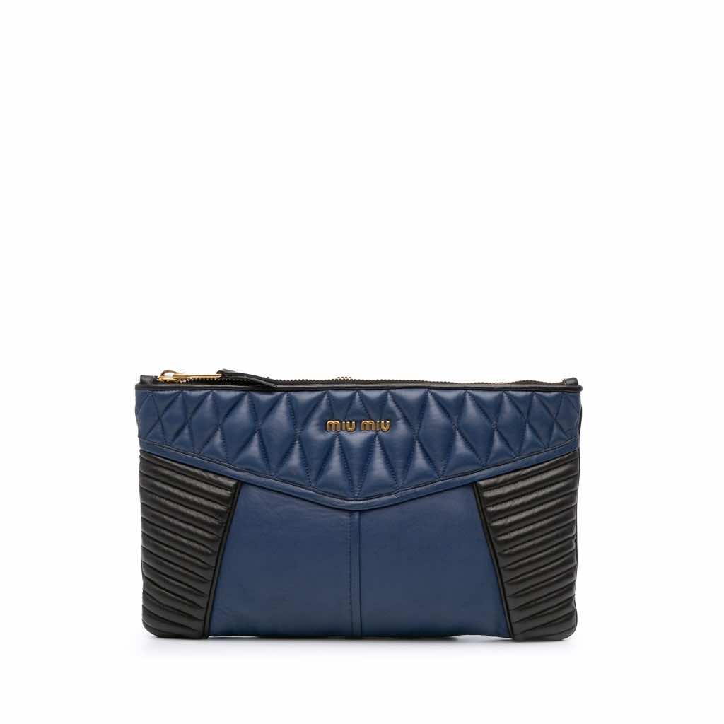 Miu Miu Matelasse Nappa Biker Clutch