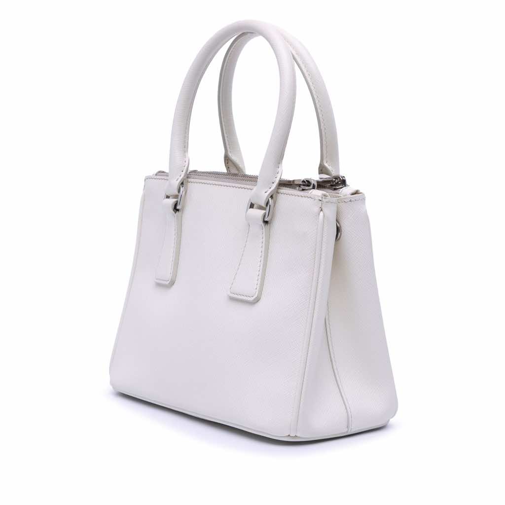 Prada Mini Saffiano Lux Crystal Embellished Galleria Double Zip - Back view