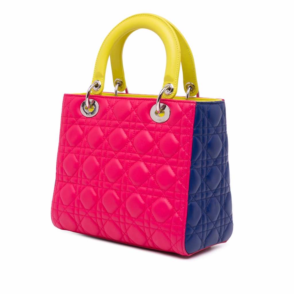 Dior Medium Tricolor Lambskin Cannage Lady Dior - 2