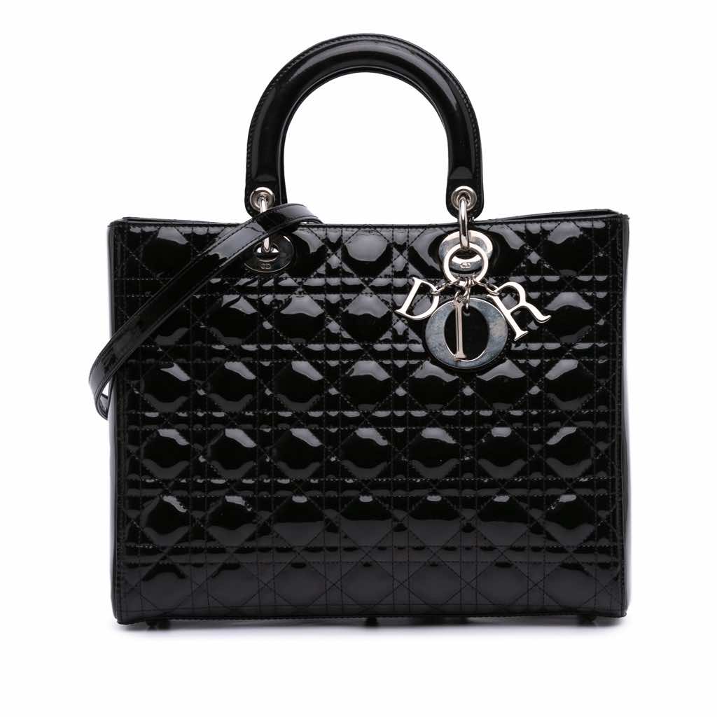 Dior Large Patent Cannage Lady Dior
