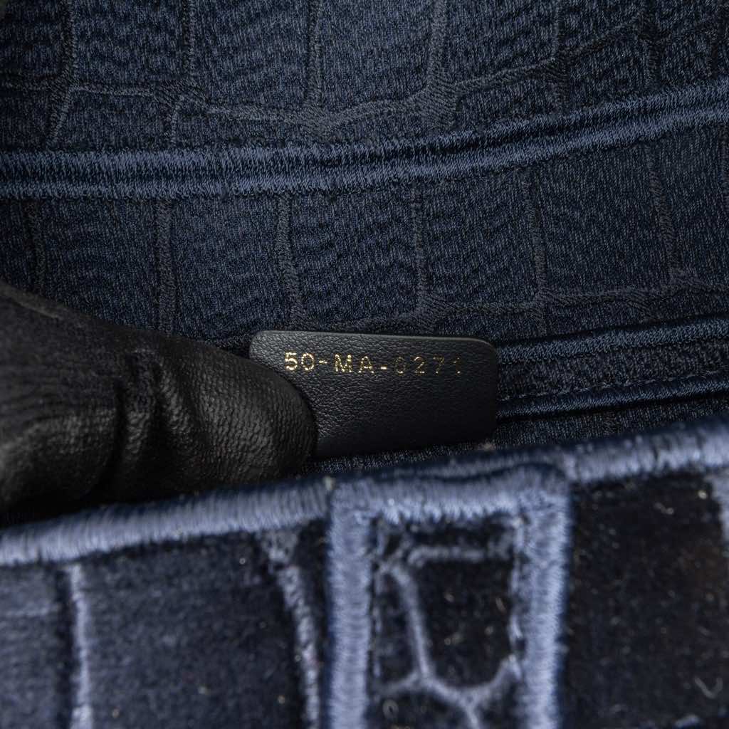 Dior Velvet Embroidered Crocodile Effect Saddle Bag - 5