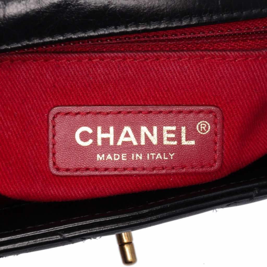 Chanel Small Chevron Aged Calfskin Coco Top Handle Bag - Side view