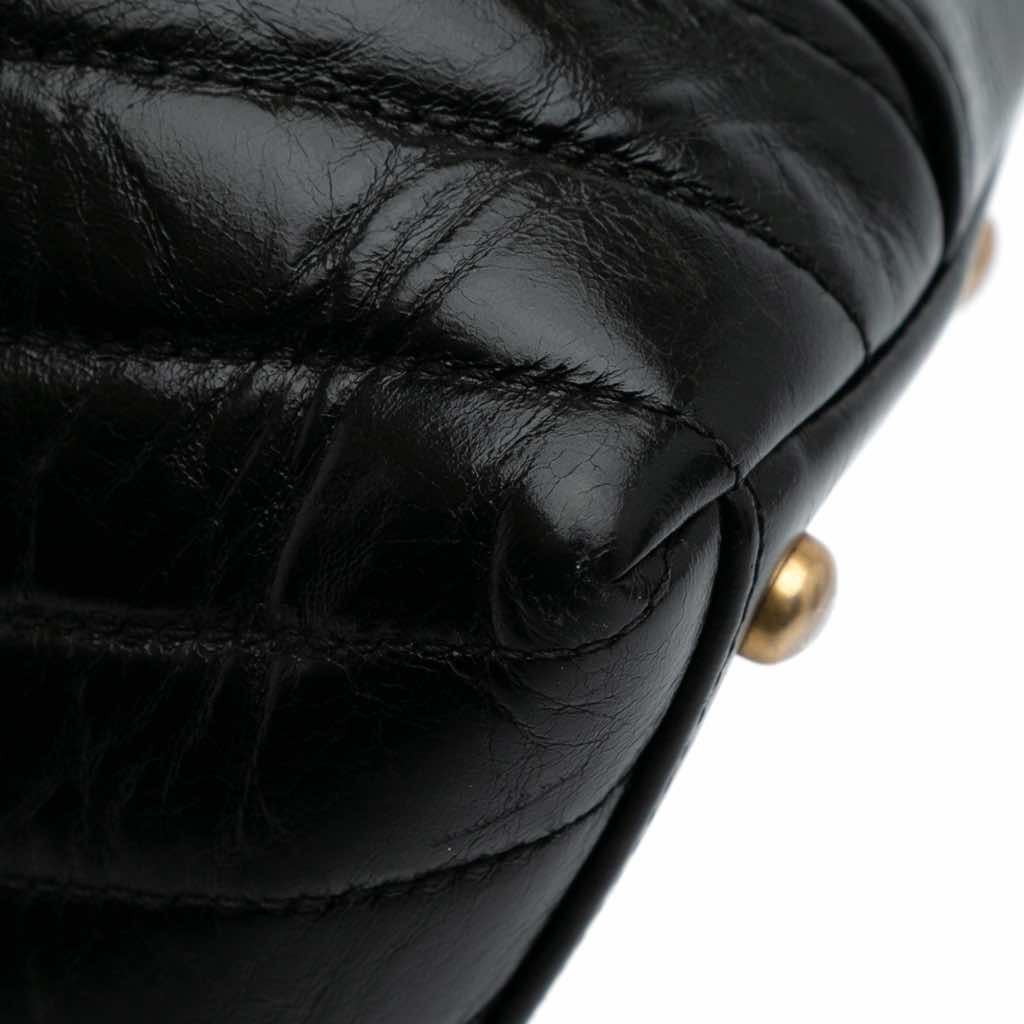 Chanel Small Chevron Aged Calfskin Coco Top Handle Bag - Image 11