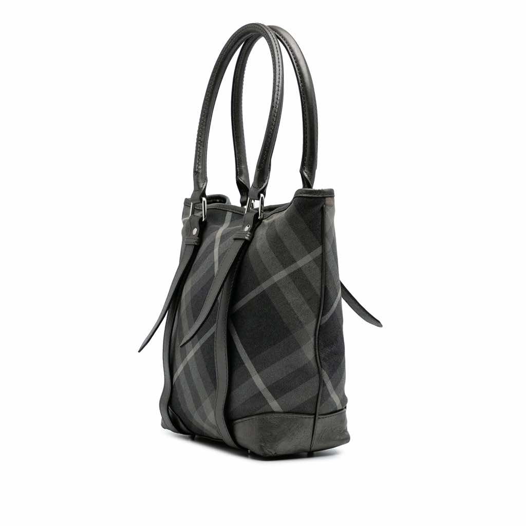Burberry Shimmer Check Canvas Tote - Back view