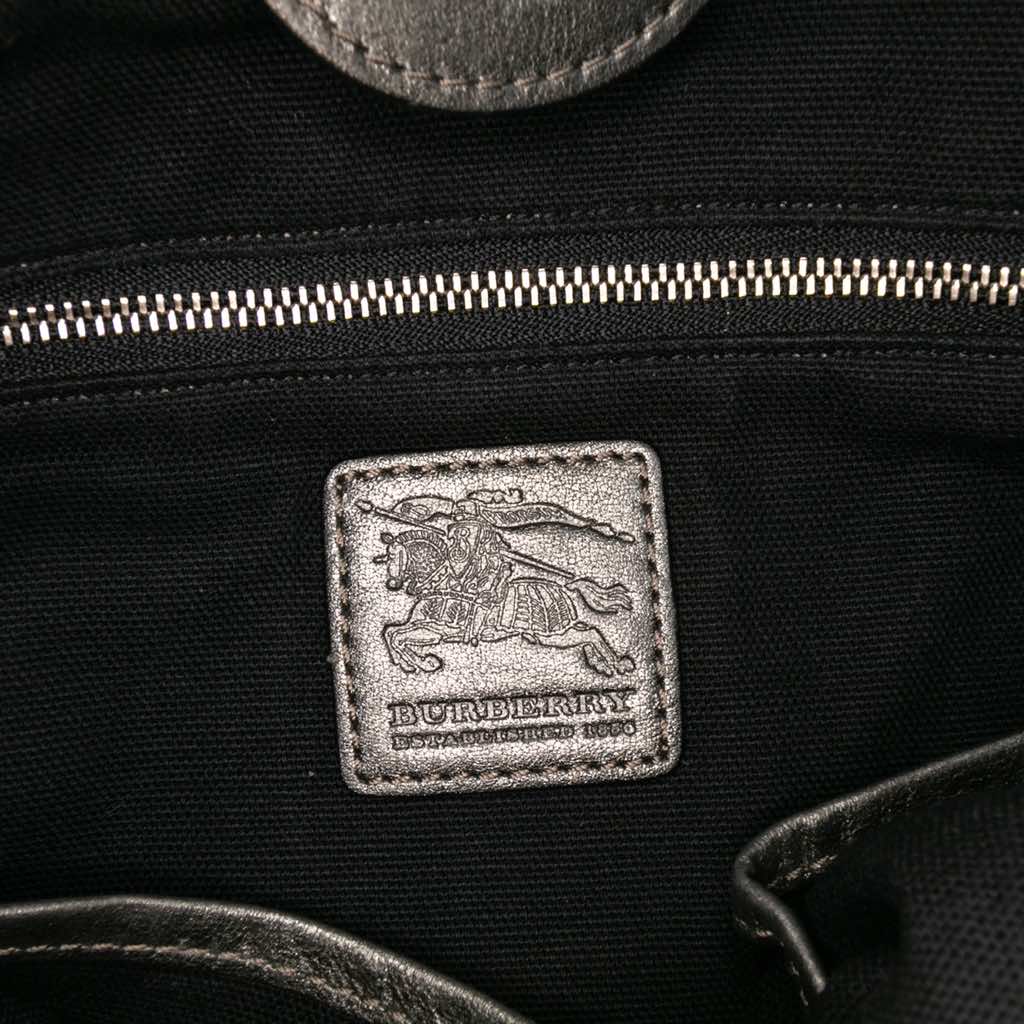 Burberry Shimmer Check Canvas Tote - Side view