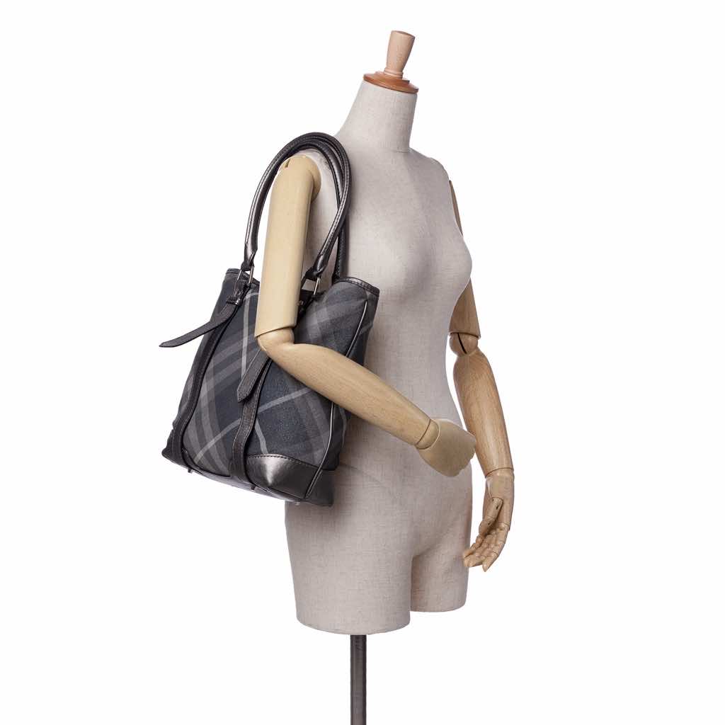 Burberry Shimmer Check Canvas Tote - Image 12