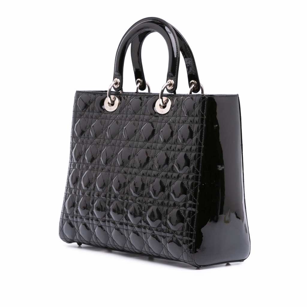 Dior Large Patent Cannage Lady Dior - Back view