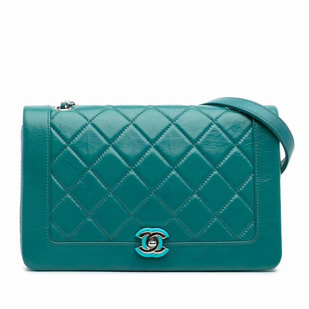 Chanel Crumpled Calfskin Bi Quilted Vintage Full Flap