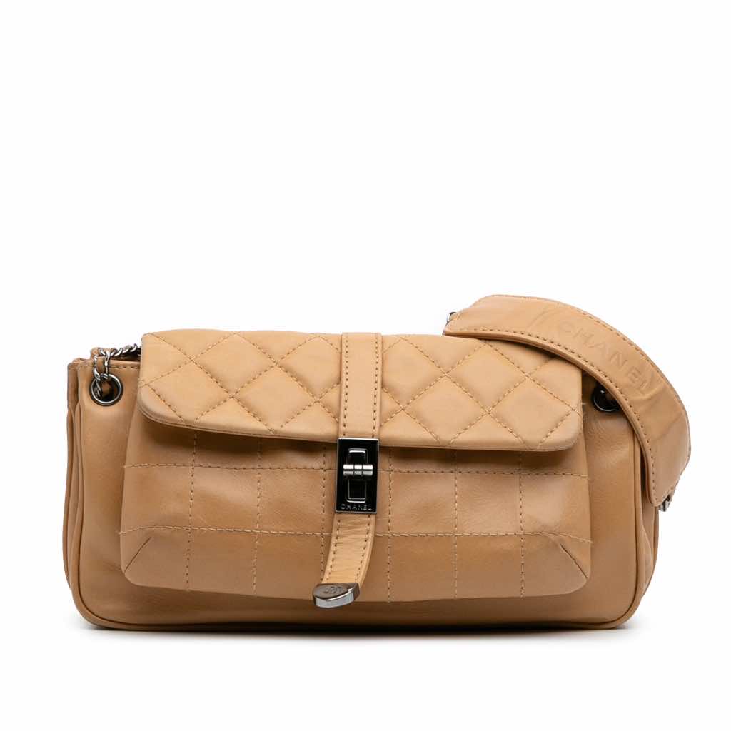 Chanel Quilted Lambskin Mademoiselle Lock Accordion Flap