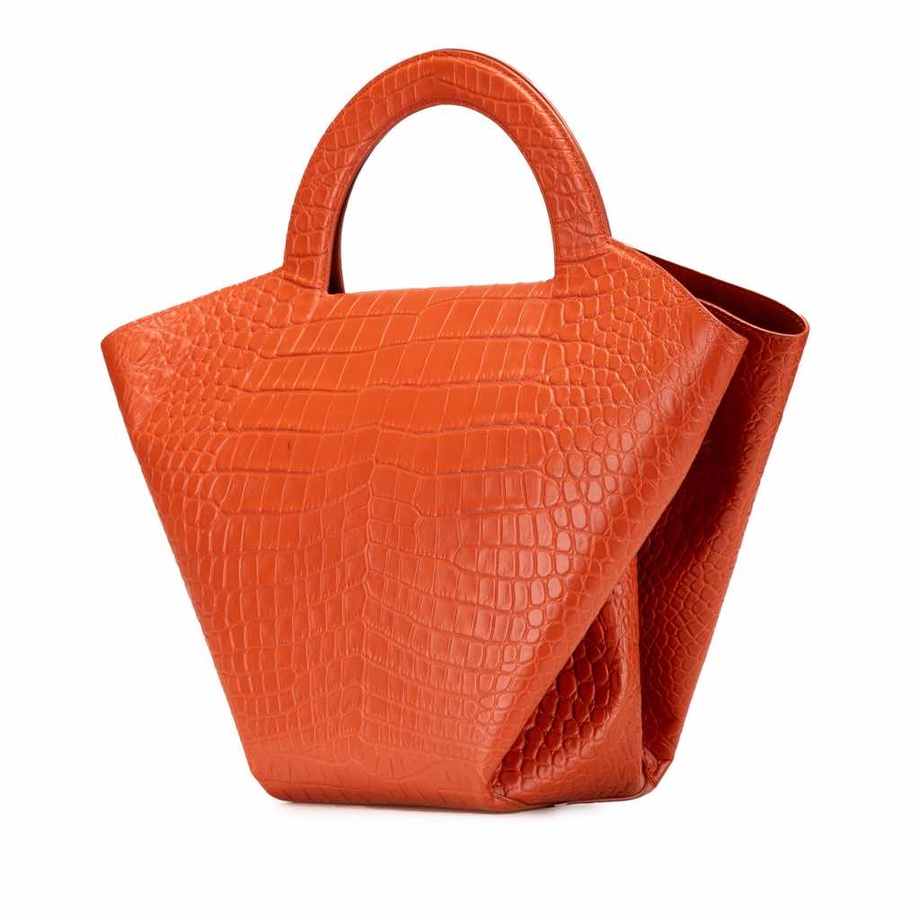 Bottega Veneta Crocodile Embossed Doll Top Handle Tote - 2