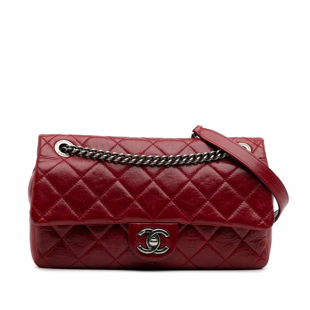 Chanel Medium Glazed Calfskin Duo Color Flap