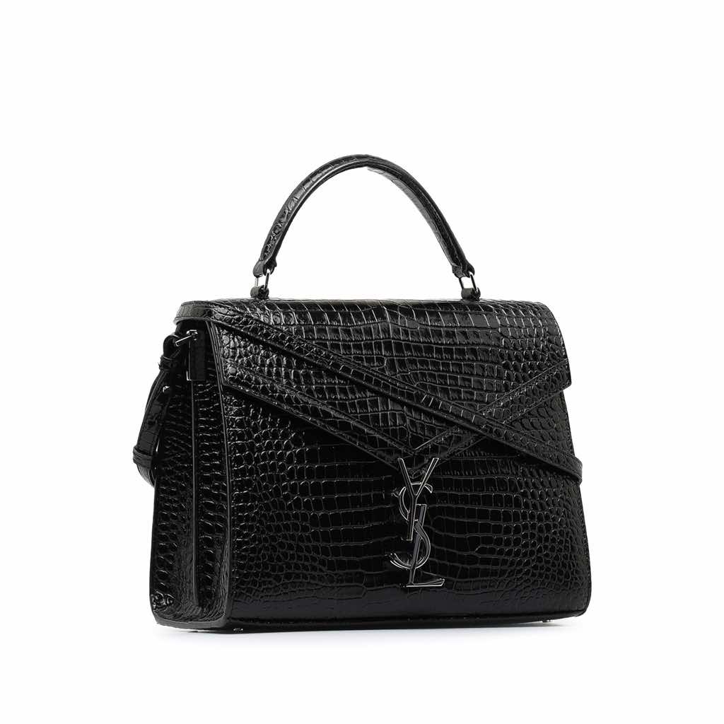 Saint Laurent Medium Crocodile Embossed Cassandra Top Handle Bag - 2