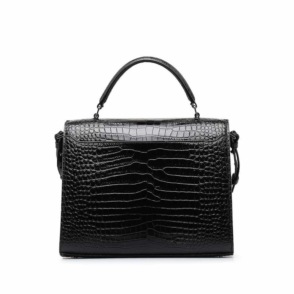 Saint Laurent Medium Crocodile Embossed Cassandra Top Handle Bag - 3