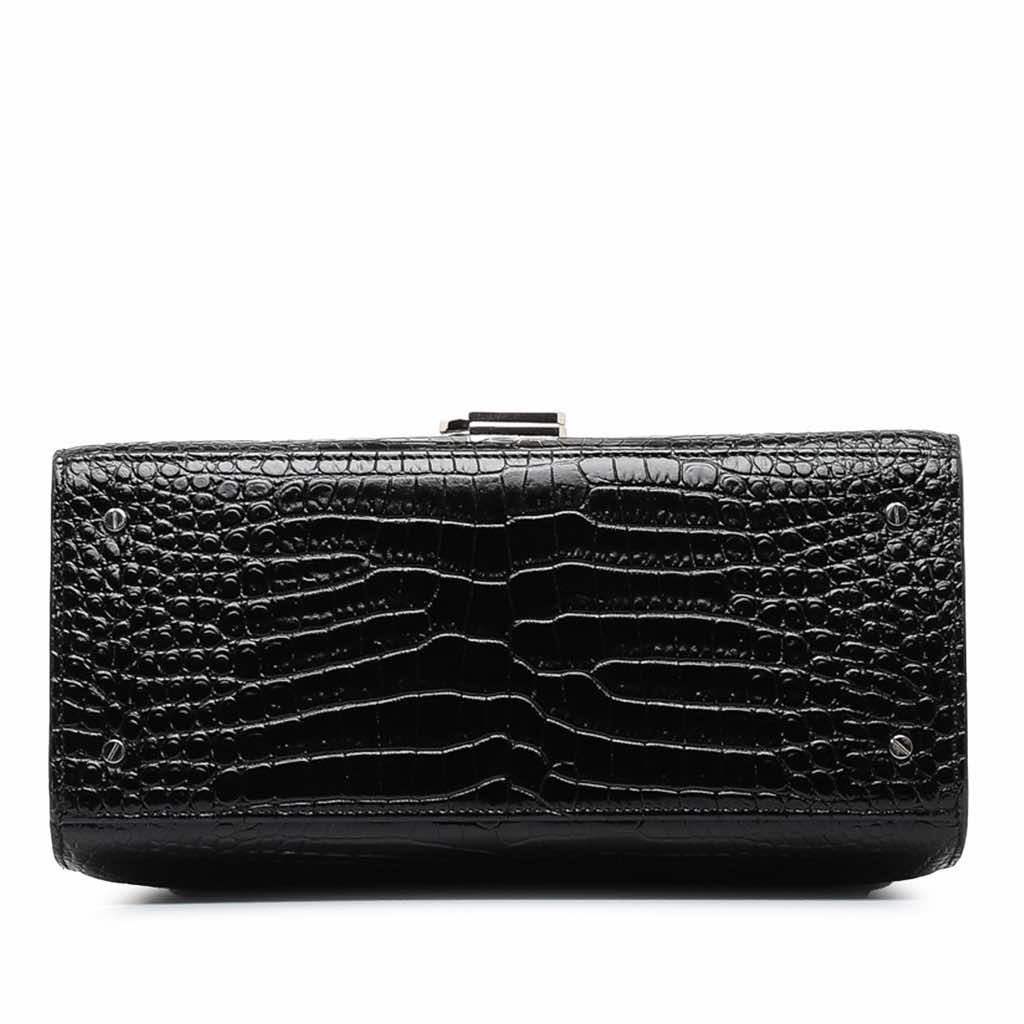 Saint Laurent Medium Crocodile Embossed Cassandra Top Handle Bag - 4