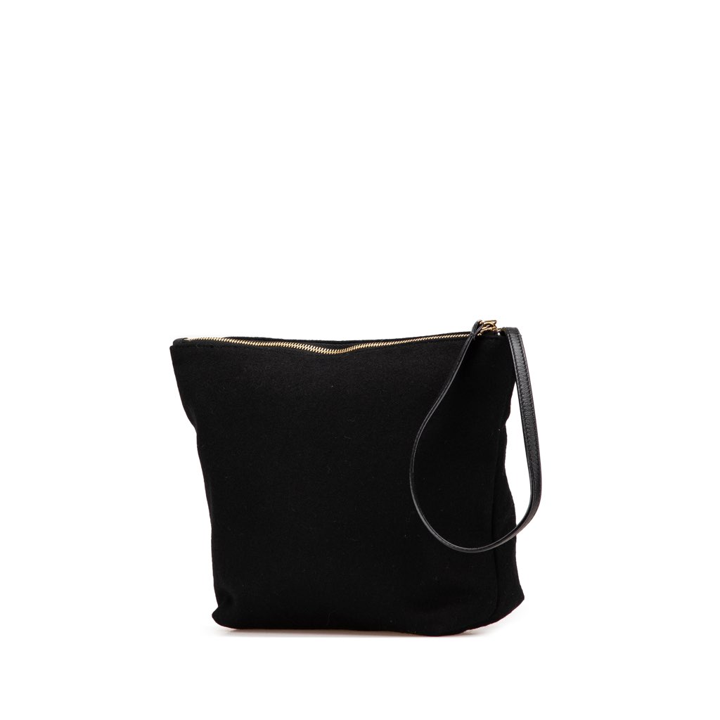 Saint Laurent Wool Embroidered Rive Gauche Pouch - 2