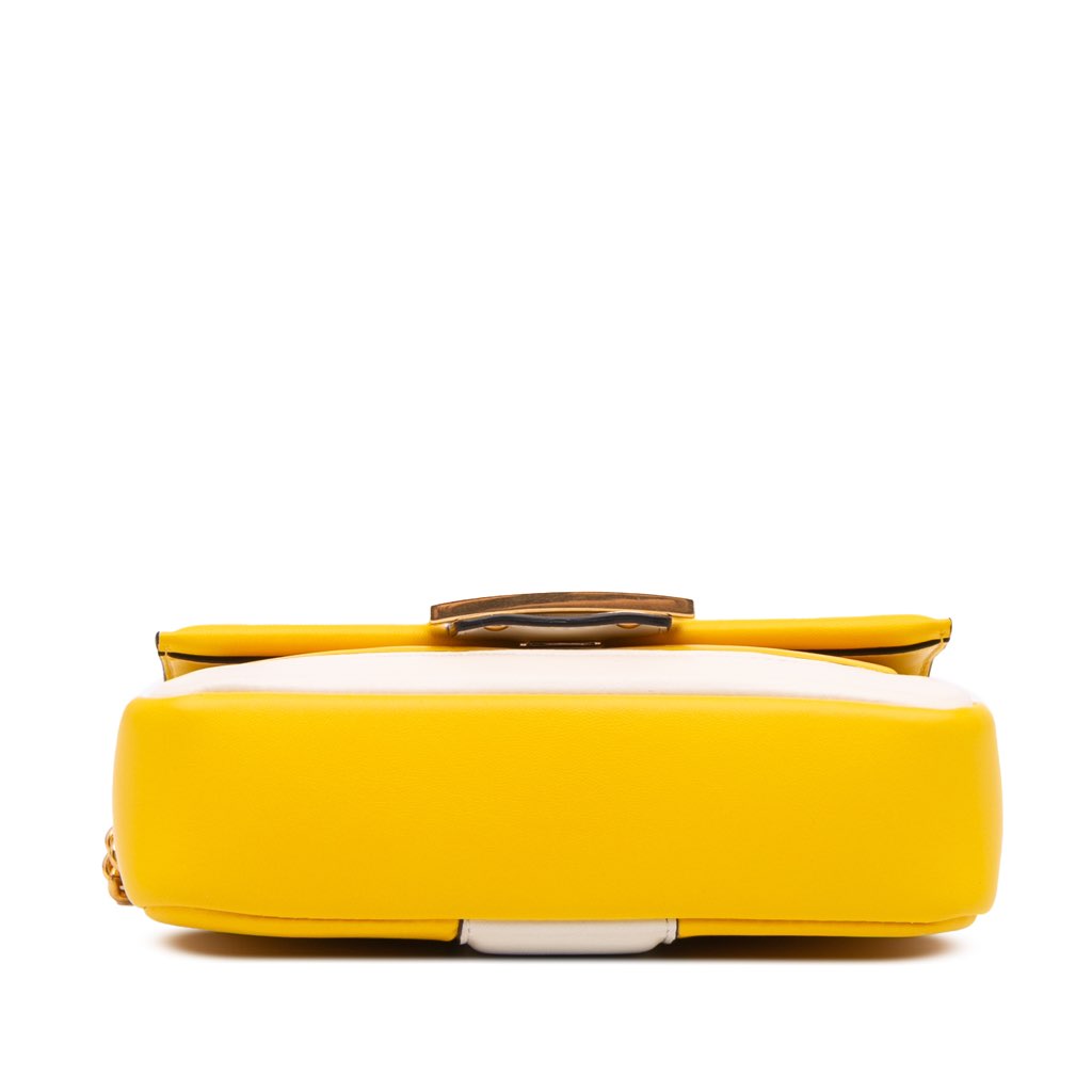 Fendi Mini Bicolor Nappa Apolo Chain Baguette Shoulder Bag - Image 6