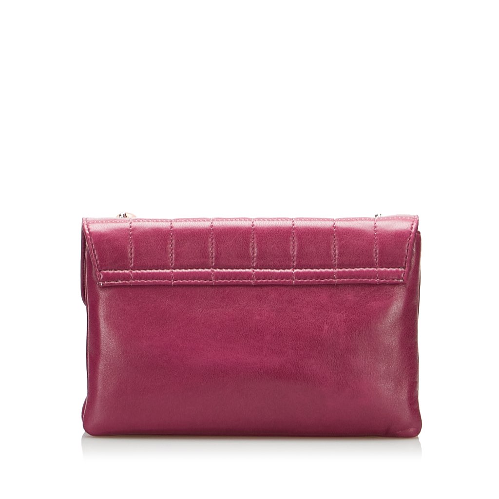 Chanel Square Quilted Lambskin Beaded Chain Shoulder Bag - 3