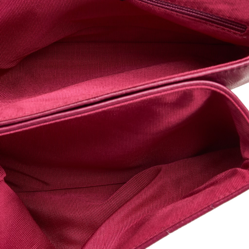 Chanel Square Quilted Lambskin Beaded Chain Shoulder Bag - 5