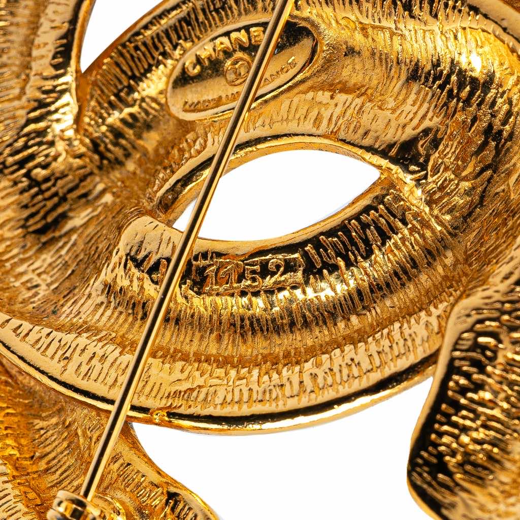 Chanel Gold Plated CC Quilted Brooch - 4
