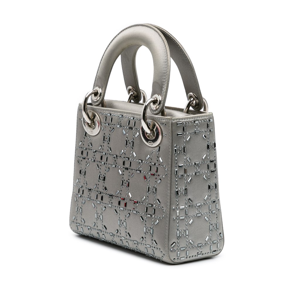 Dior Mini Satin Cannage Strass Crystal Embellished Lady Dior - 2