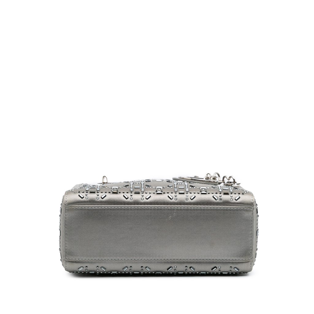 Dior Mini Satin Cannage Strass Crystal Embellished Lady Dior - 3