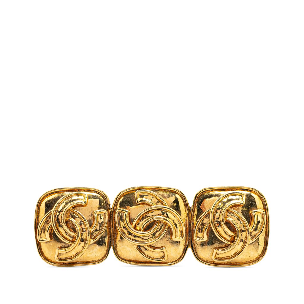Chanel Gold Plated Triple CC Brooch