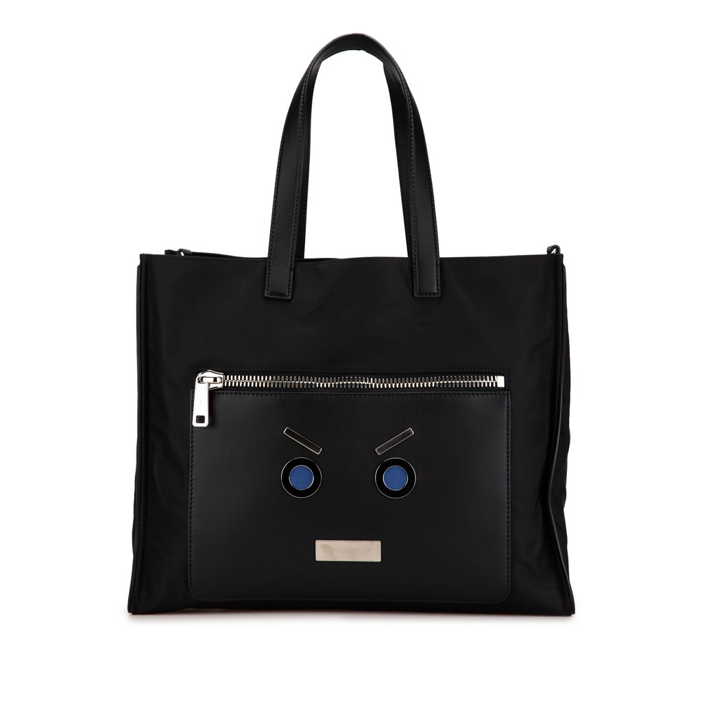 Fendi Large Nylon Fendi Faces Tote