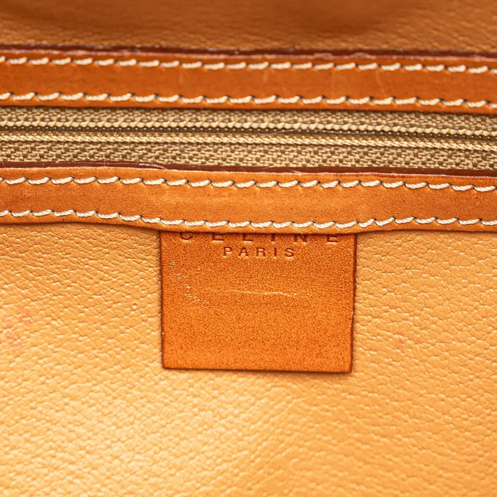 Celine Macadam Coated Canvas Handbag Brown Canvas Good - Box View