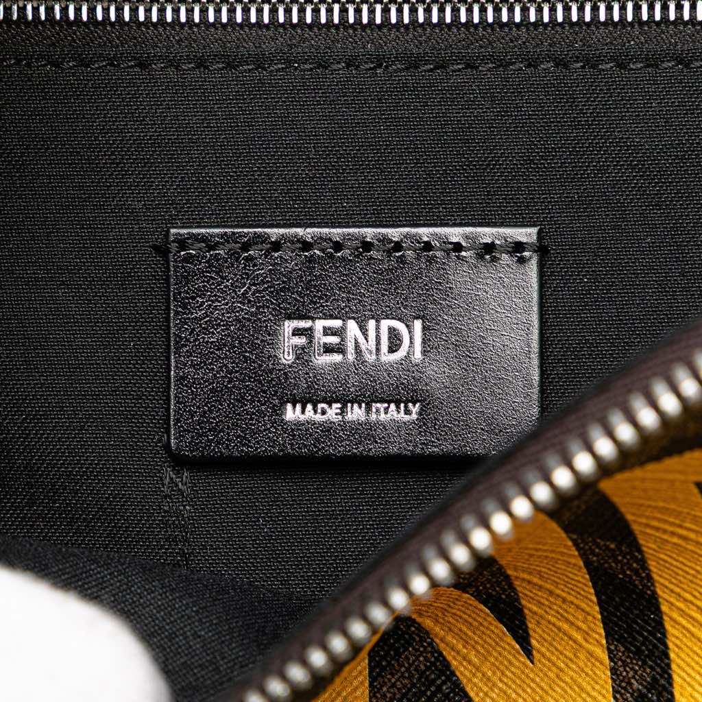Fendi Shiny Glazed Fabric Vitello Cover FF 1974 Logo Belt Bag - 5