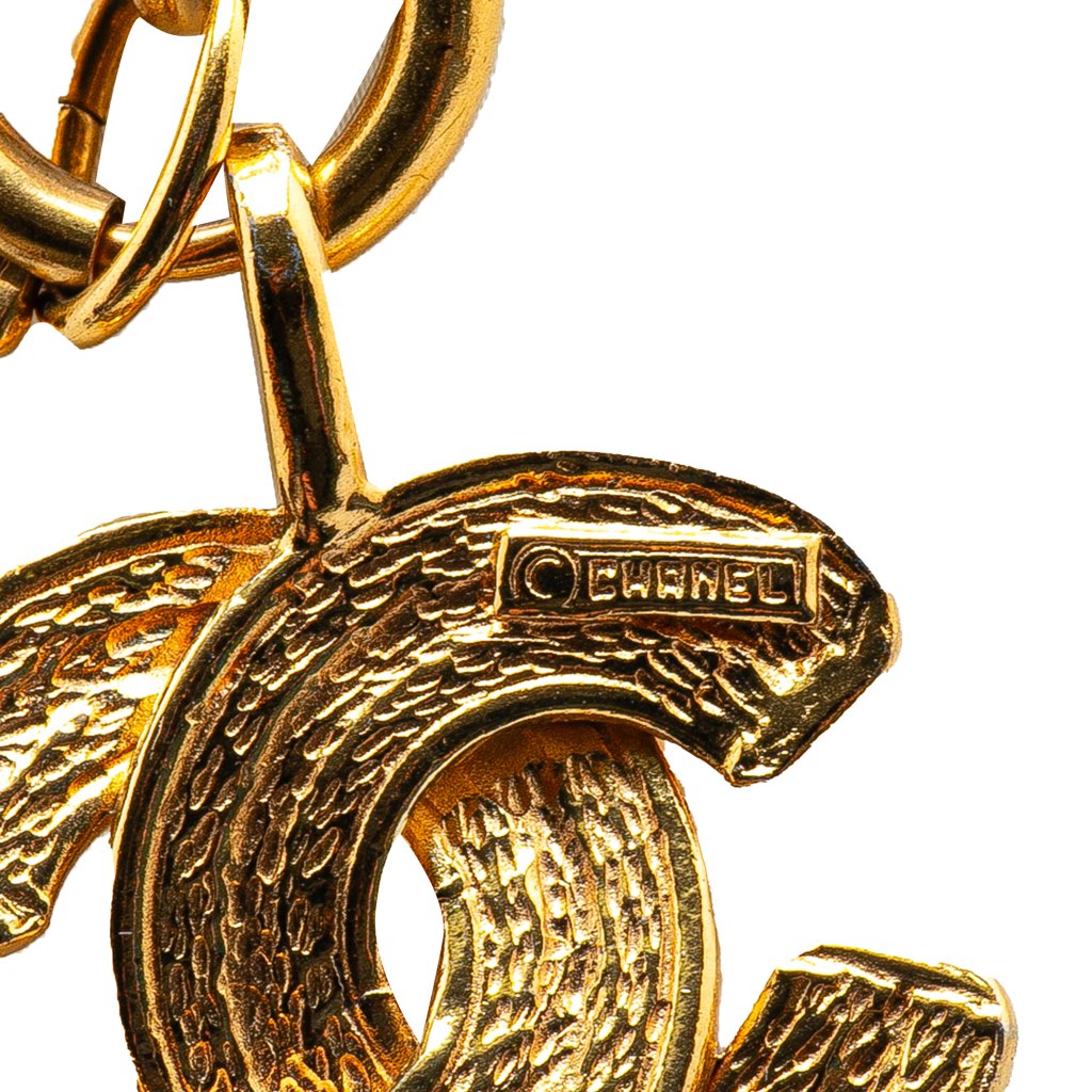 Chanel Gold Plated CC Quilted Pendant Necklace - 2