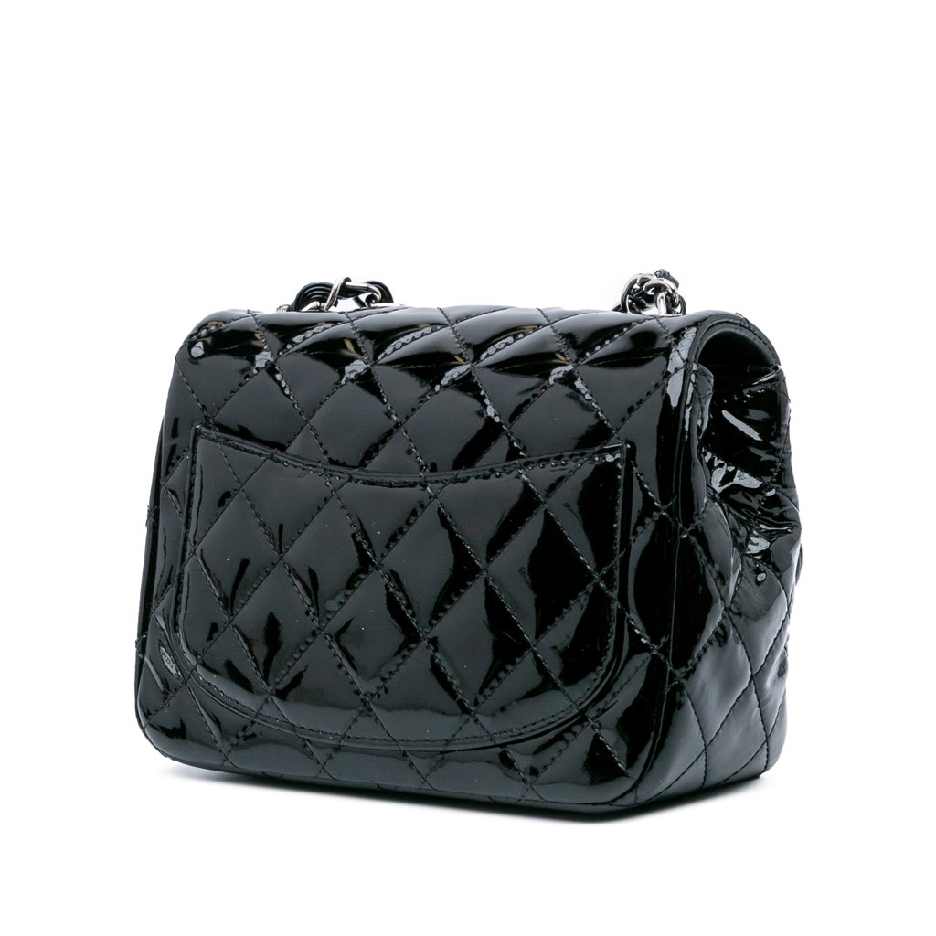 Chanel Mini Square Classic Patent Single Flap - Back view