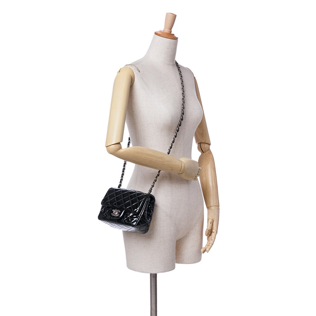 Chanel Mini Square Classic Patent Single Flap - Image 12