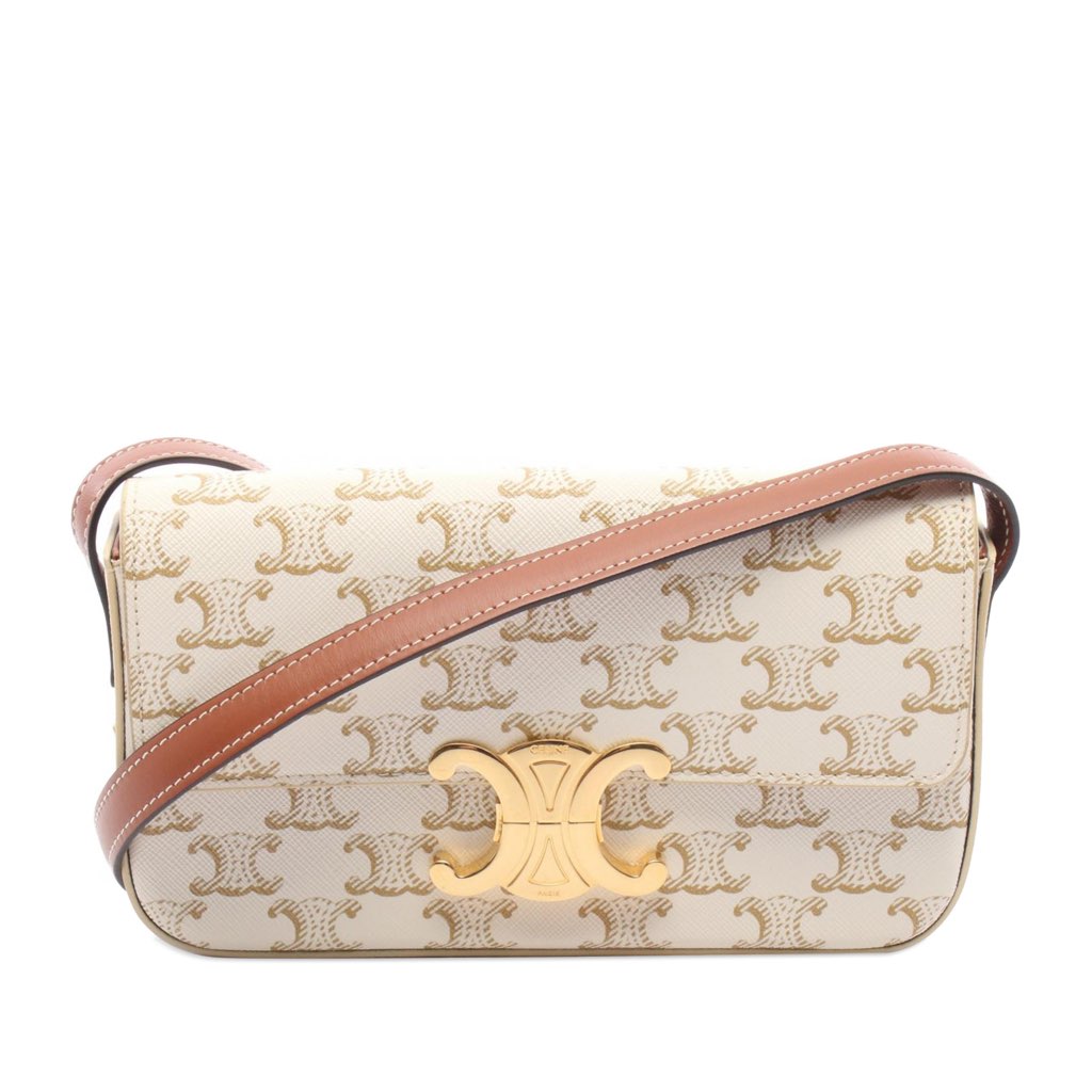 Celine Triomphe Coated Canvas Claude Shoulder Bag