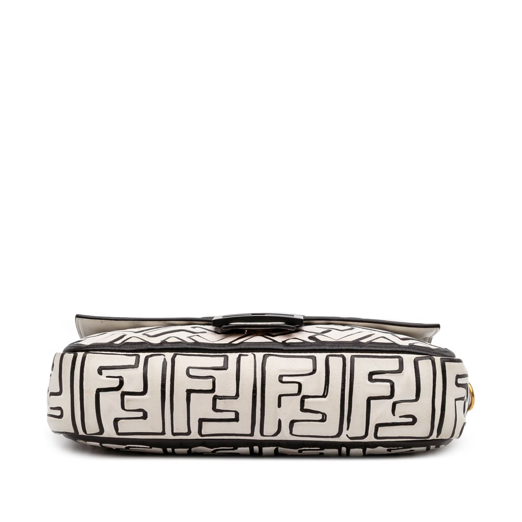 Fendi Joshua Vides California Sky Medium Embossed Leather Baguette Satchel - 3